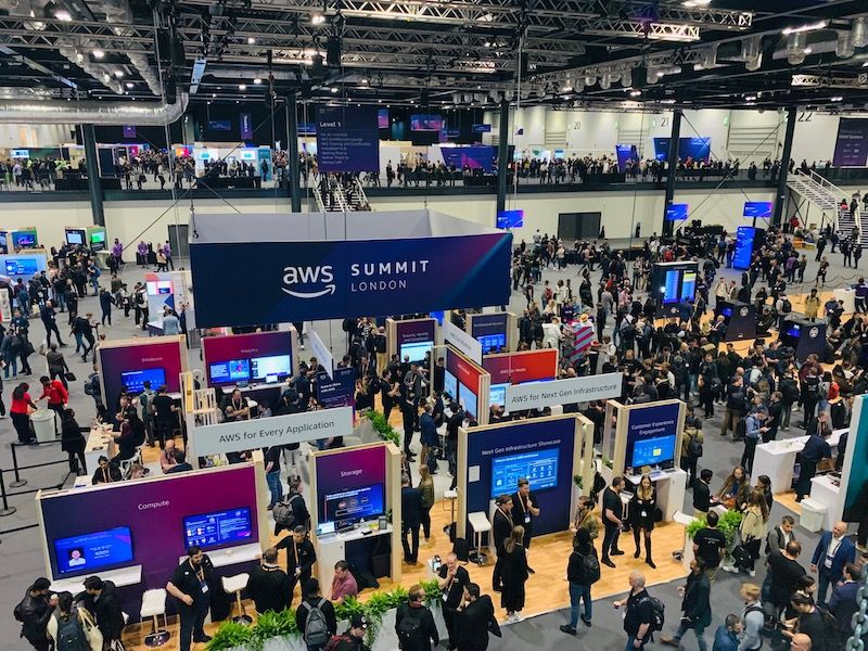 Photo taken at AWS Summit London 2022, of the Expo Hall