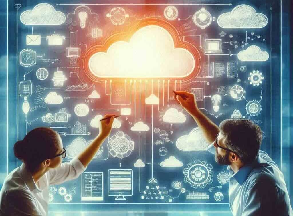 AI generated image of a team architecting a cloud application