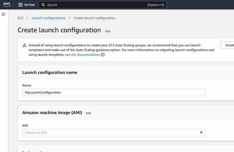 Amazon EC2 Launch Configurations will Deprecate support for new Instances