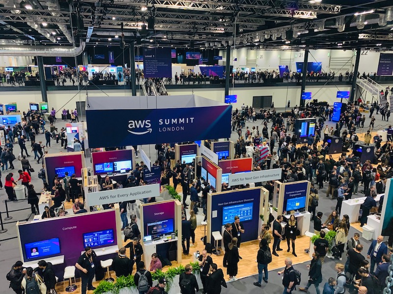 Photo taken at AWS Summit London 2022, of the Expo Hall