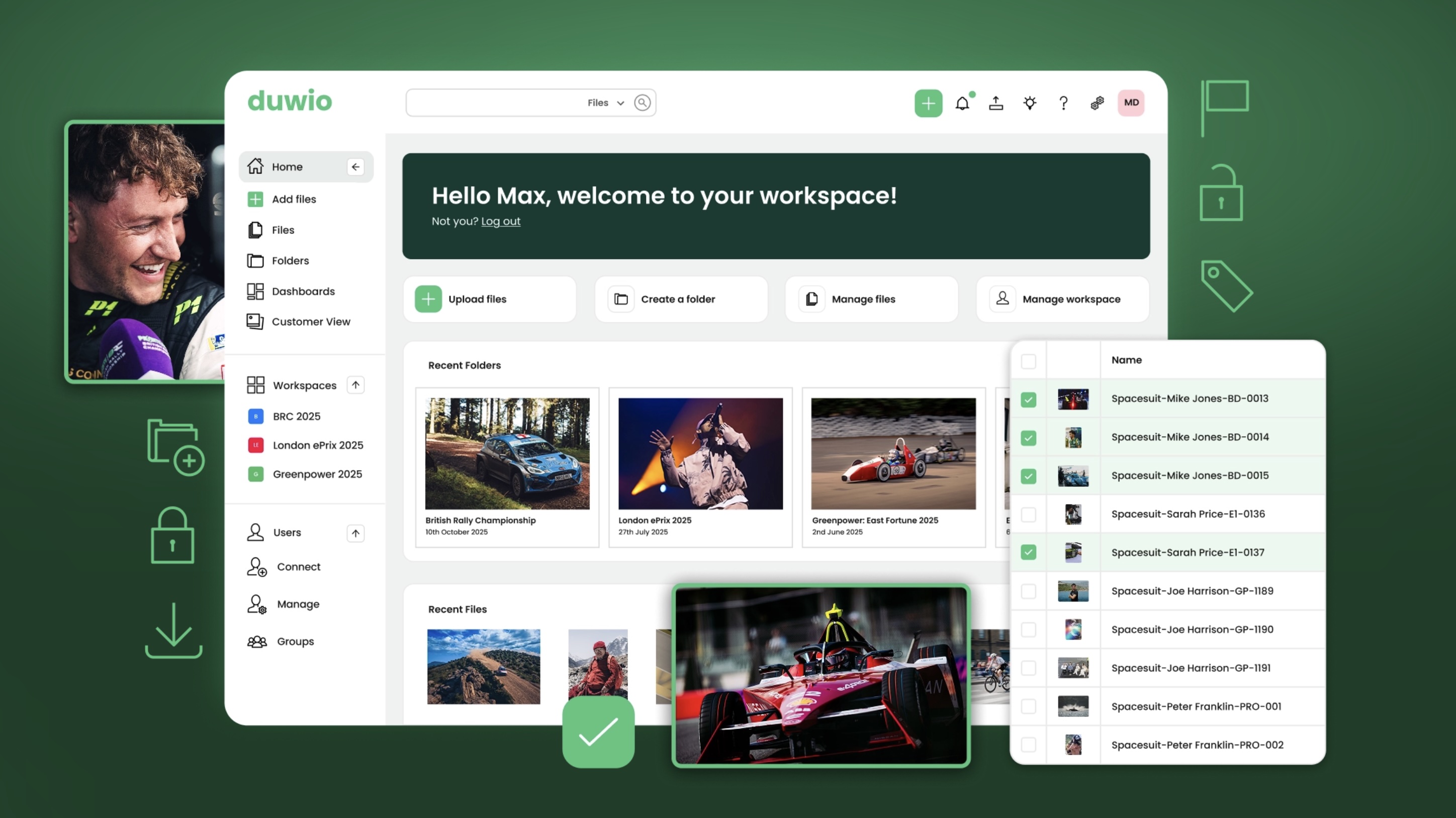 Duwio workspace interface