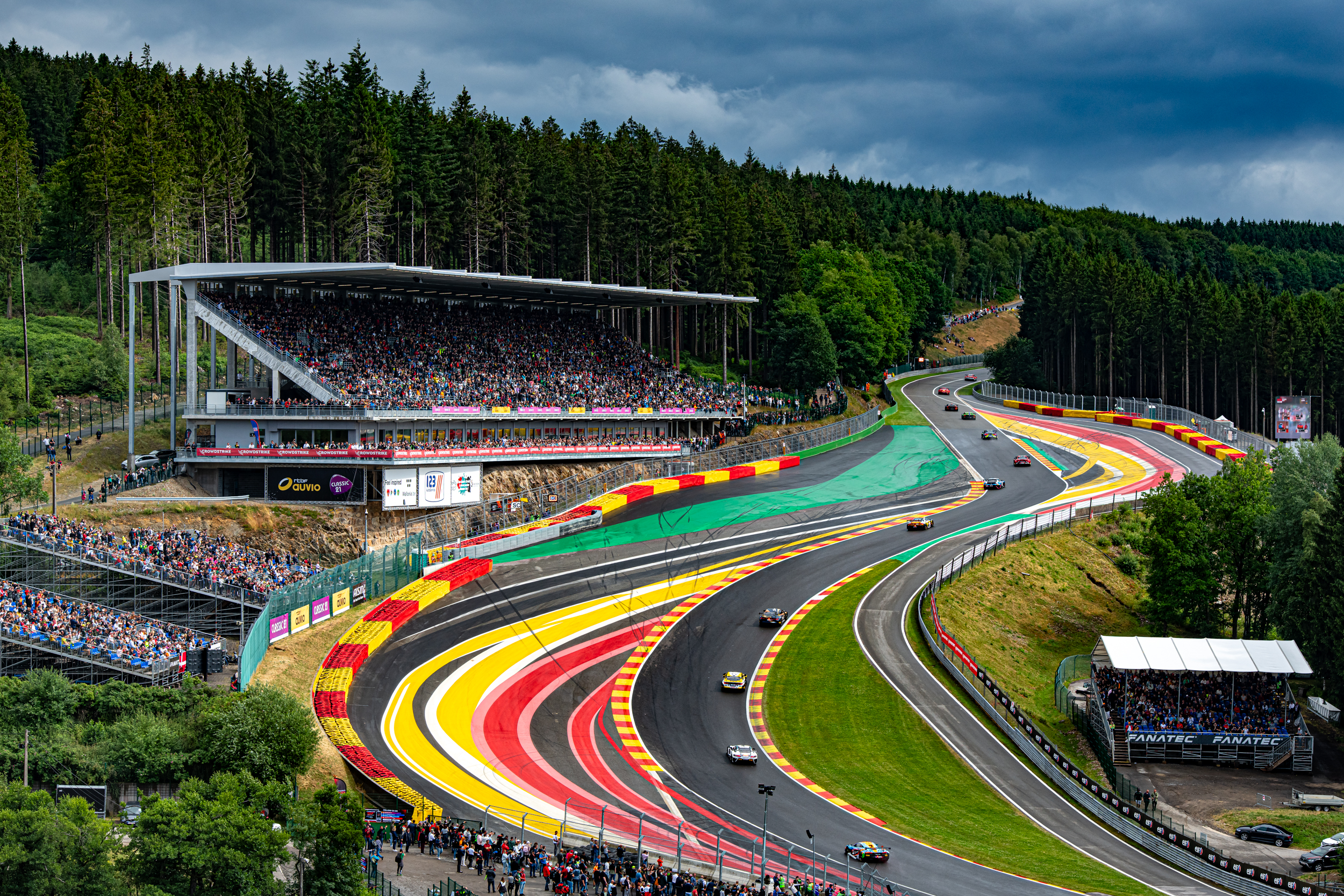 GT World racing cars in motion